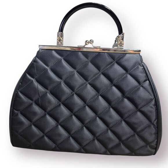 My Flat In London Vintage Quilted Nylon Handbag Jan Haedrich Pink Scotty Dog - Picture 4 of 10